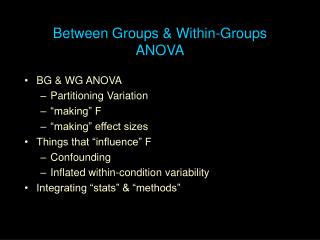 Between Groups &amp; Within-Groups ANOVA