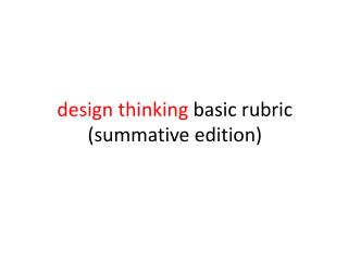 design thinking basic rubric