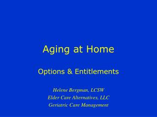 Aging at Home