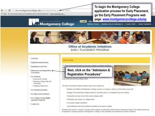 Next, click on the “Admission &amp; Registration Procedures”