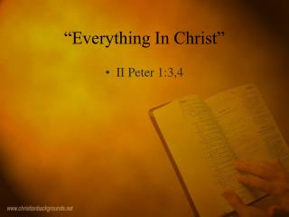 “Everything In Christ”