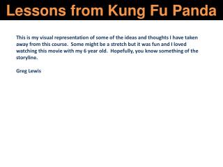 Lessons from Kung Fu Panda