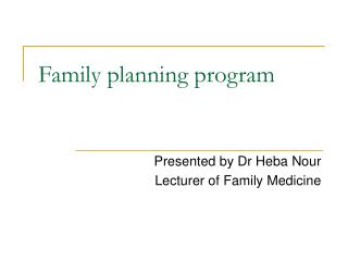 Family planning program