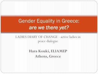Gender Equality in Greece: are we there yet?