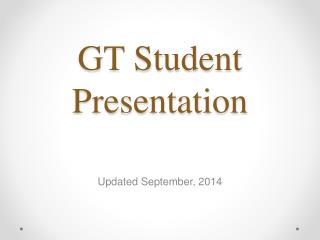 GT Student Presentation