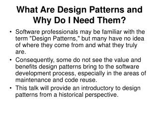 What Are Design Patterns and Why Do I Need Them?