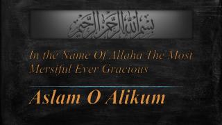 In the Name Of Allaha The Most Mersiful Ever Gracious