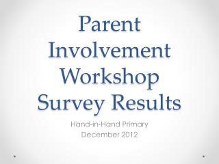 Parent Involvement Workshop Survey Results
