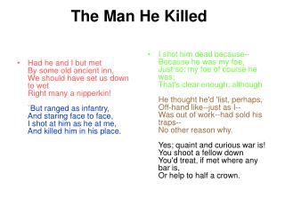 The Man He Killed