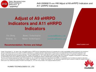 Adjust of A9 eHRPD Indicators and A11 eHRPD Indicators