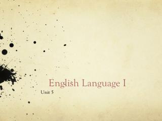 English Language I