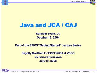 Java and JCA / CAJ