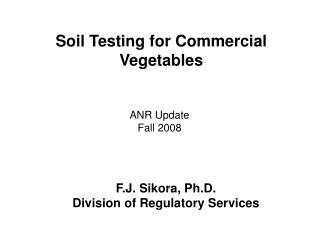 Soil Testing for Commercial Vegetables