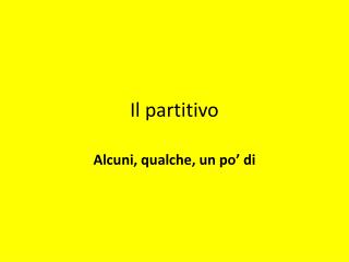 Il partitivo