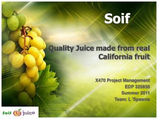 Quality Juice made from real California fruit