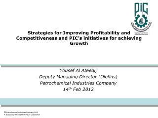 Yousef Al Ateeqi, Deputy Managing Director (Olefins) Petrochemical Industries Company