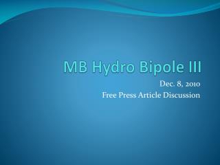 MB Hydro Bipole III