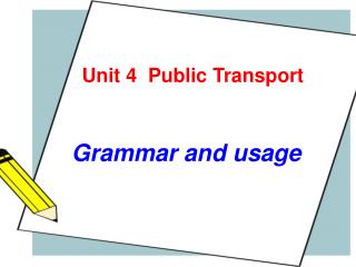 Grammar and usage