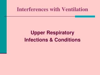 Interferences with Ventilation