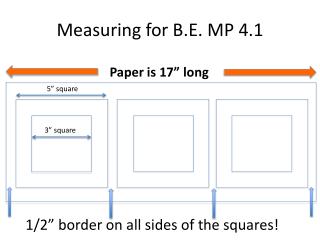 Measuring for B.E. MP 4.1
