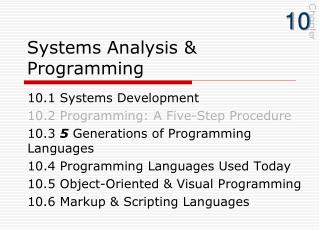 Systems Analysis &amp; Programming