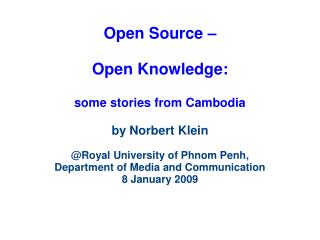 The start of my involvement: How to open access to knowledge