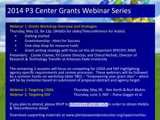 2014 P3 Center Grants Webinar Series