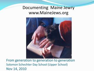 Documenting Maine Jewry MaineJews