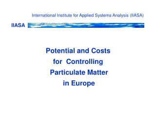 International Institute for Applied Systems Analysis (IIASA)