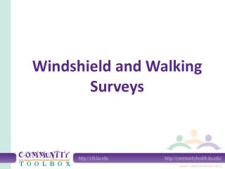 Windshield and Walking Surveys