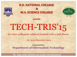 R.D. NATIONAL COLLEGE &amp; W.A. SCIENCE COLLEGE presents