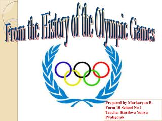 From the History of the Olympic Games