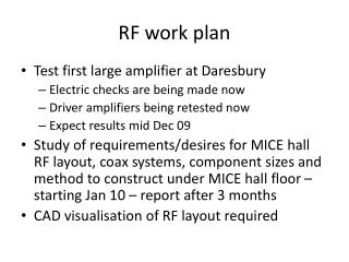 RF work plan