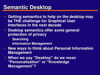 Semantic Desktop