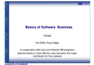 Basics of Software Business