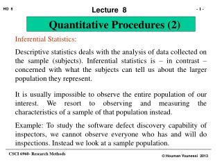 Inferential Statistics: