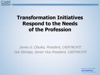 Transformation Initiatives Respond to the Needs of the Profession