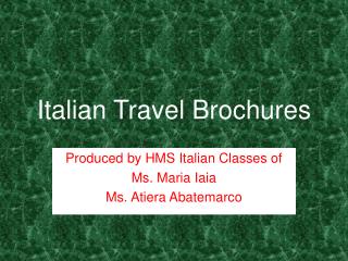 Italian Travel Brochures