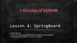 Lesson 4: SpringBoard