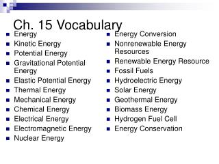 Ch. 15 Vocabulary
