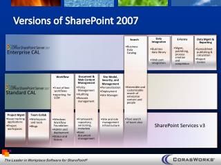 Versions of SharePoint 2007
