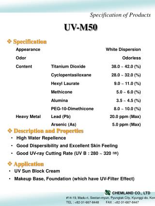 Specification of Products