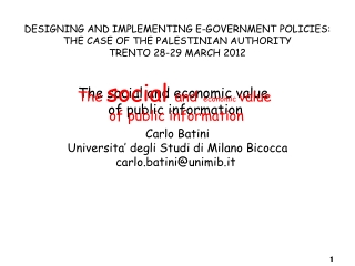 The social and economic value of public information