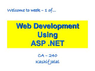 Web Development Using ASP .NET
