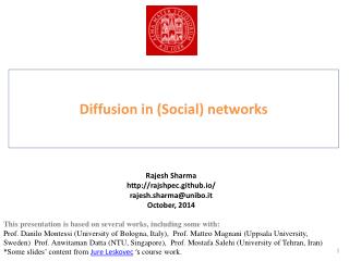 Diffusion in (Social) networks