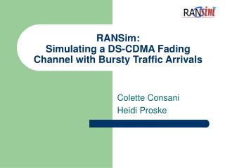 RANSim: Simulating a DS-CDMA Fading Channel with Bursty Traffic Arrivals