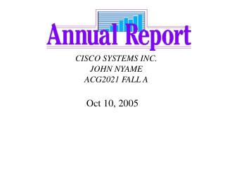 CISCO SYSTEMS INC. JOHN NYAME ACG2021 FALL A