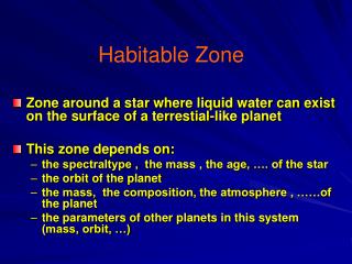 Habitable Zone