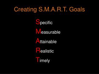 Creating S.M.A.R.T. Goals