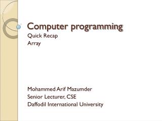 Computer programming